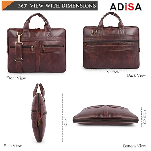 Messenger Office Bag Briefcase for Work for Men Brown