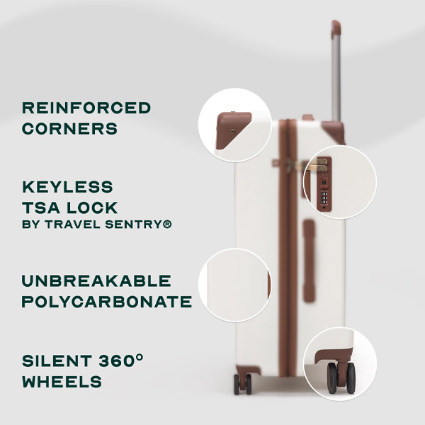 20 Inch (55cm) Cabin Trolley Bag Hard Shell Polycarbonate Suitcase 8 Spinner Wheels Carry On Luggage