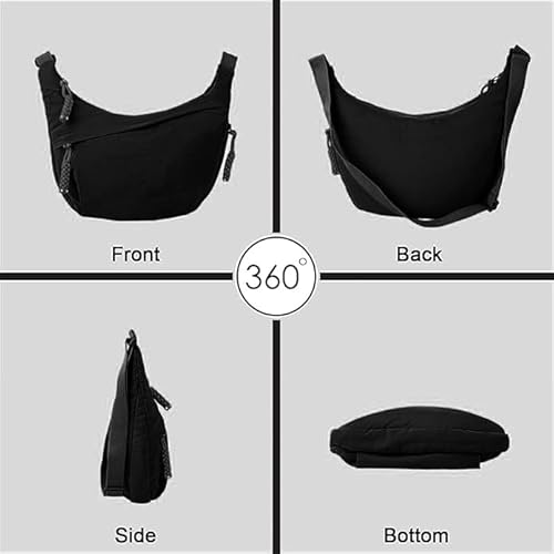 Stvin Crossbody Travel Sling Bags for Women and Men, Crescent Shoulder Purse Bag with Zipper