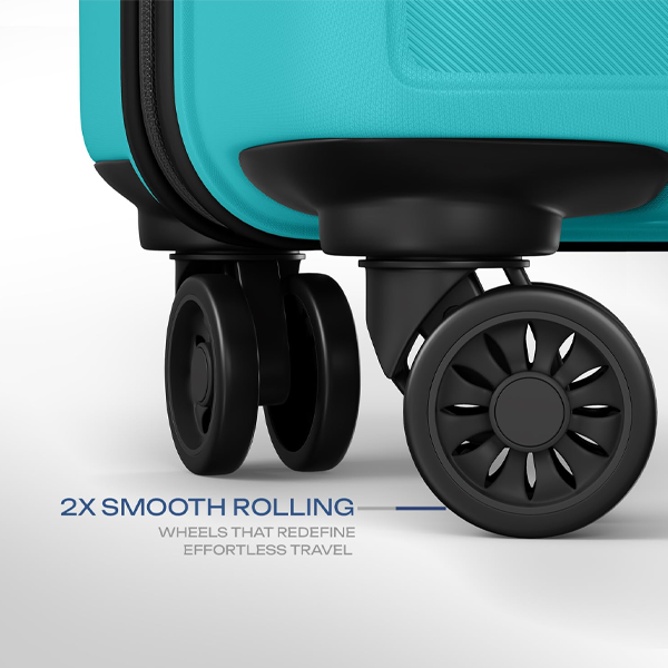 Cabin Trolley Bag Hard Case Polypropylene, 360° Wheeling Carry On Luggage for Men & Women