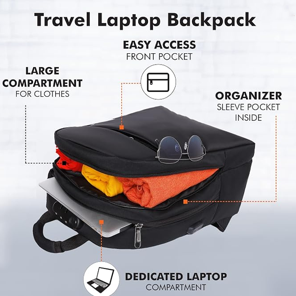 Anti Theft Number Lock Backpack Bag ,Organizer Pocket for Men Women Boys Girls