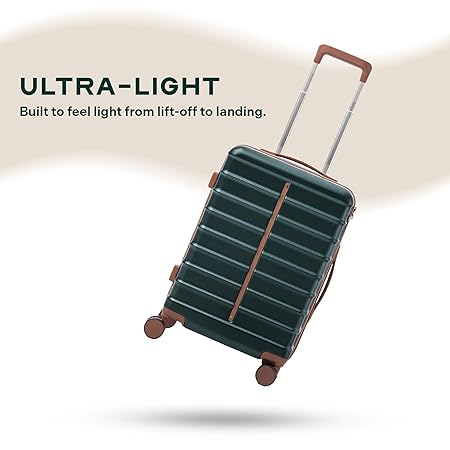 Premium Polycarbonate Hard Shell Trolley Bag for Business Travel, Green, 24-Inch