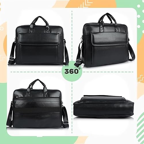 Messenger Bag for Men & Women | Fits Up to 15.6 Inch Laptop | Office Business Briefcase | Multiple Organizer Compartments | Formal Casual Travel Shoulder Laptop Bag(Black)