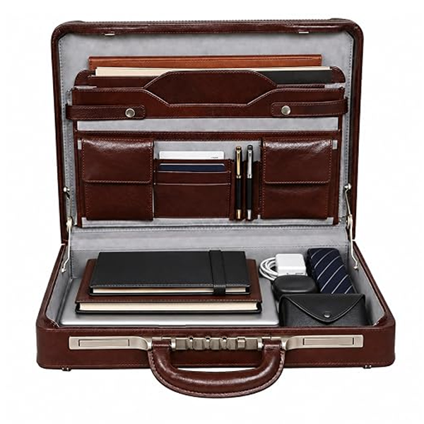 Genuine Leather Business Briefcase Office Bag for Men
