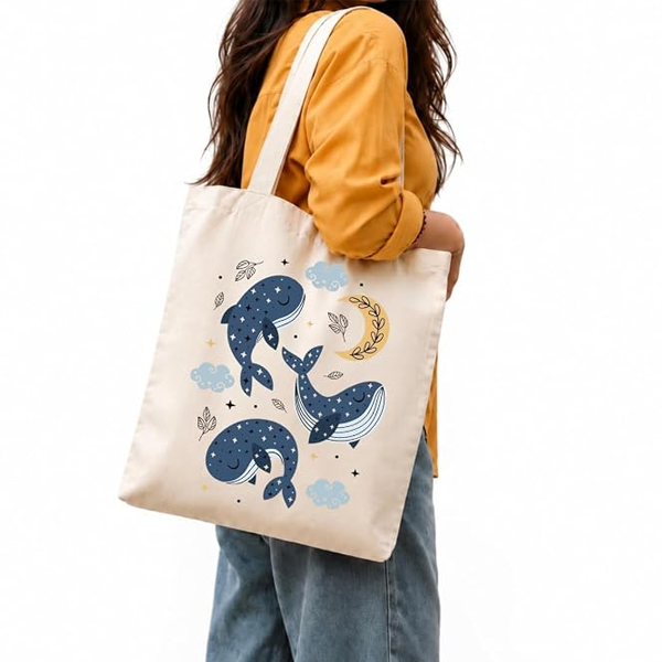 Canvas Tote bag for Women , Eco-Friendly for Work, Travel, Grocery, Beach & Everyday Use