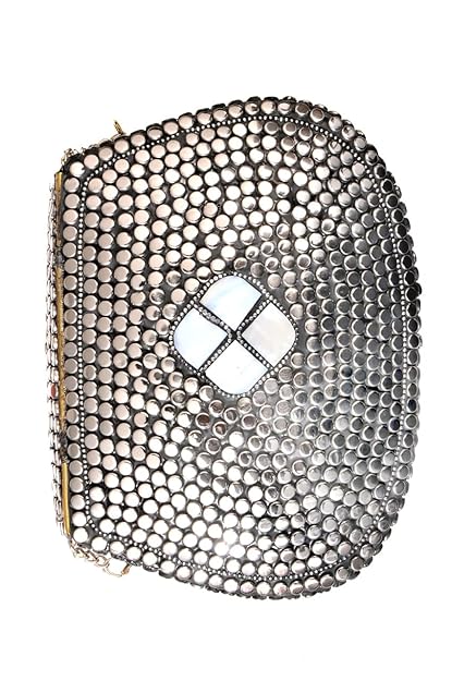 Shakuntala Vintage Bridal Women's Antique Brass Purse Ethnic Handmade Metal Clutch Bag