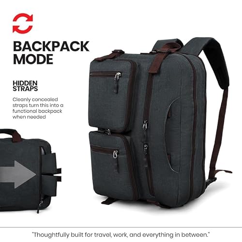 Laptop Messenger Bag For Men -Convertible Large Backpack For Office And Travel