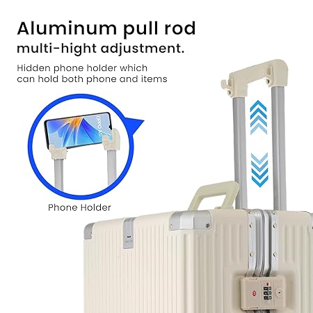 Check-In With Usb Port And Cup Holder,Lightweight Suitcases With Tsa Lock,Travel Luggage Hard Shell Rolling Suitcases,20Inch/50Cm