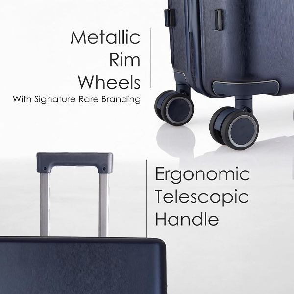 Blue Hard Trolley Bag Polycarbonate  Luggage for Men & Women