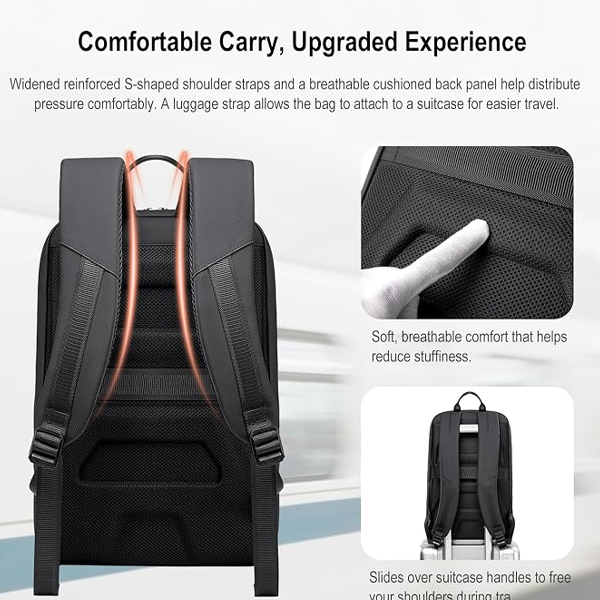 Compact Backpack for Men 18L Lightweight 15.6" Slim Laptop Bag