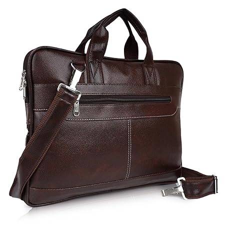 Messenger Bag - Laptop Bag for Men, PU Leather Expandable,Multiple Organisers,Detachable Unisex Formal/Casual/Office Use Hand Bag,Supports Laptop Upto 15.6 inches (Brown)