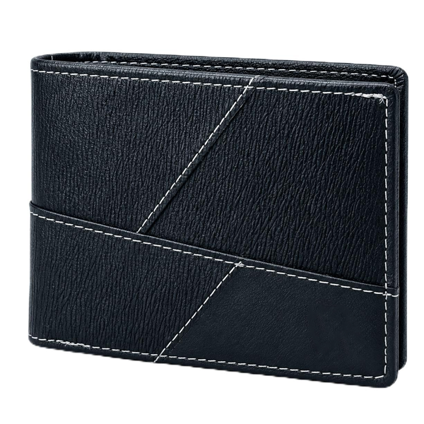 Leather Bifold Wallet for Men – Slim Pocket Size 11.5 x 9 cm